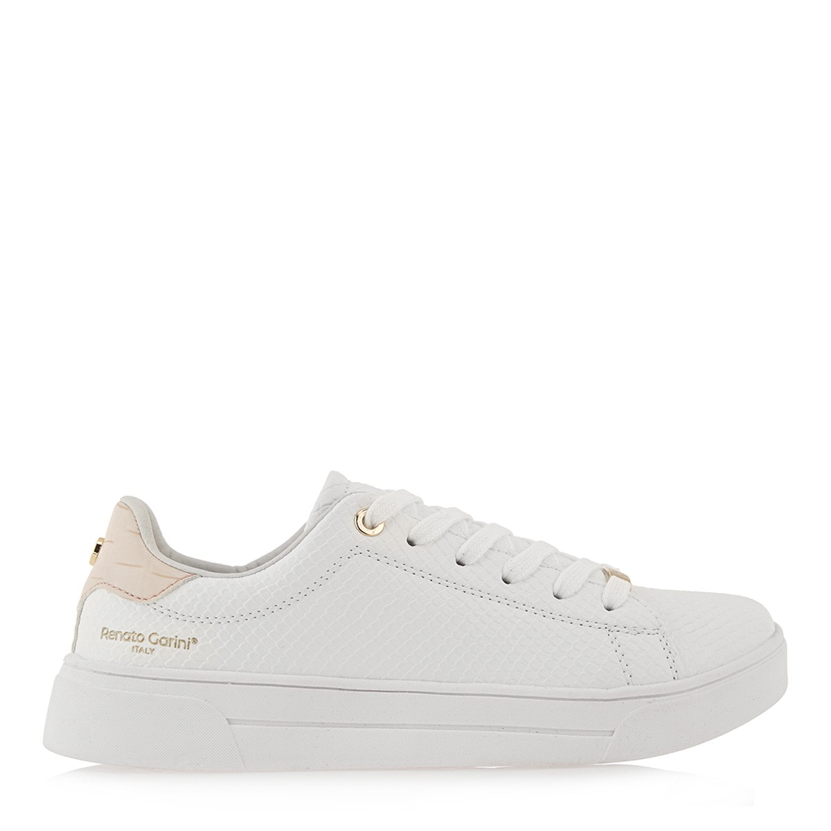 Renato Garini Γυναικεία Παπούτσια Sneakers 203-57Q Λευκό Φίδί Ρόζ Κροκό Q157Q2031X33