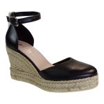 Fardoulis Shoes Γυναικείες Πλατφόρμες Εσπαντρίγιες 602-01 Μαύρο Δέρμα