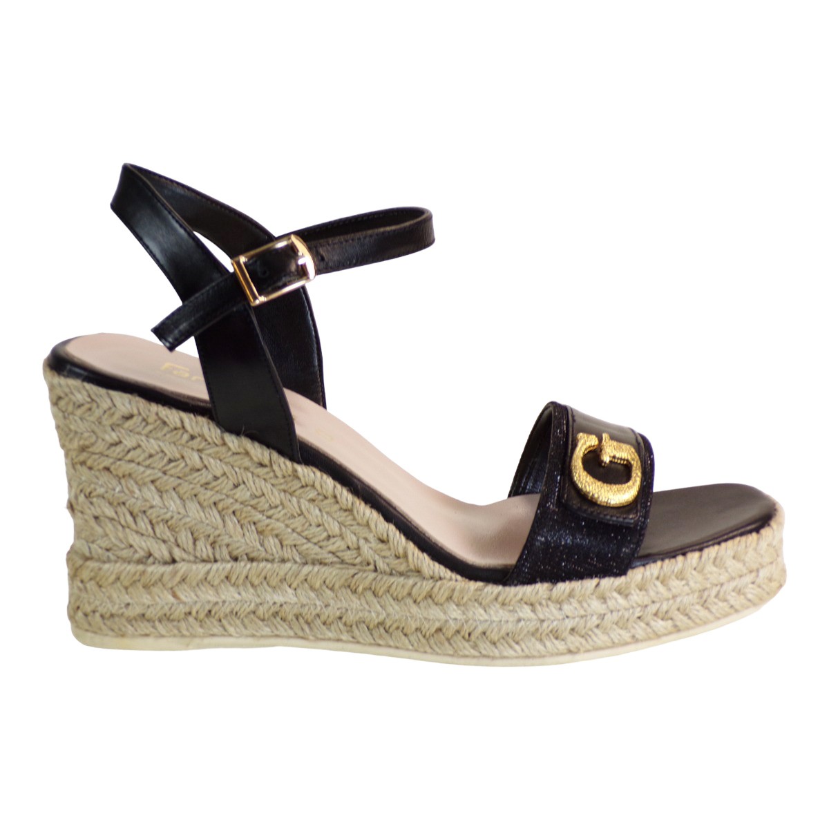 Fardoulis Shoes Γυναικείες Πλατφόρμες Εσπαντρίγιες 631-04 Μαύρο Δέρμα φωτογραφία