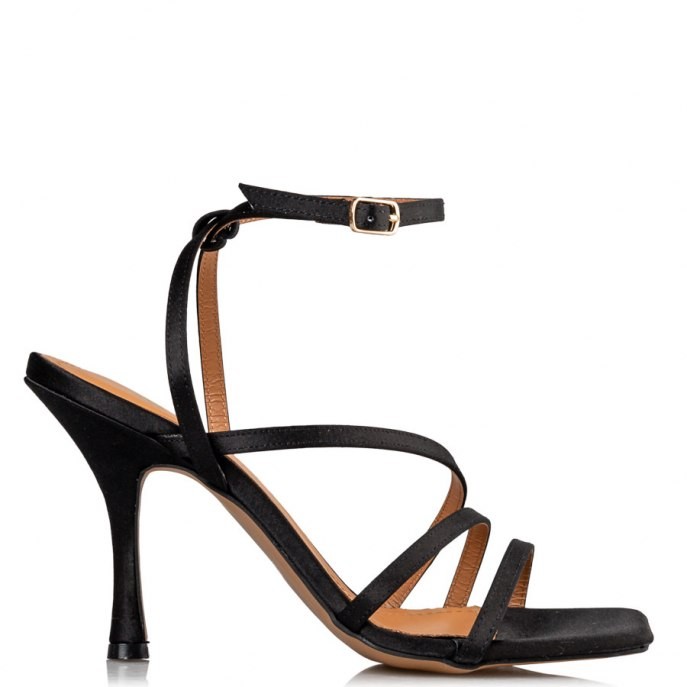 Envie Shoes Γυναικεία Παπούτσια Πέδιλα E02-17050-34 Mαύρο Σατέν φωτογραφία