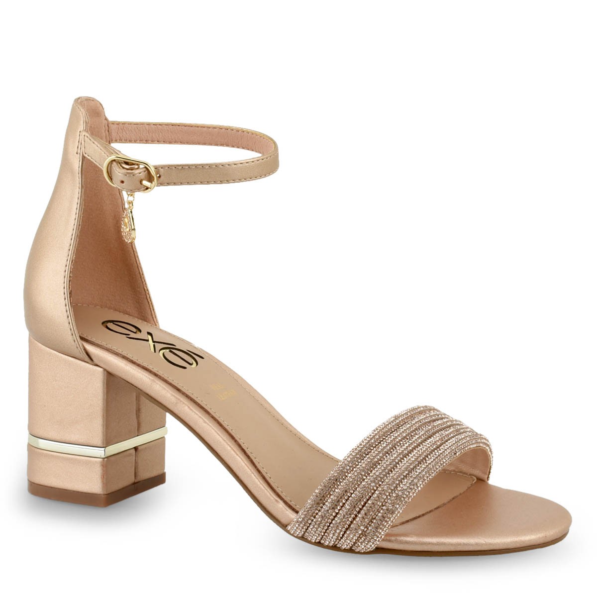 EXE Shoes Πέδιλα Γυναικεία 296-PENNY 700-296 Ρόζ Χρυσό Στρας Q4700296437M