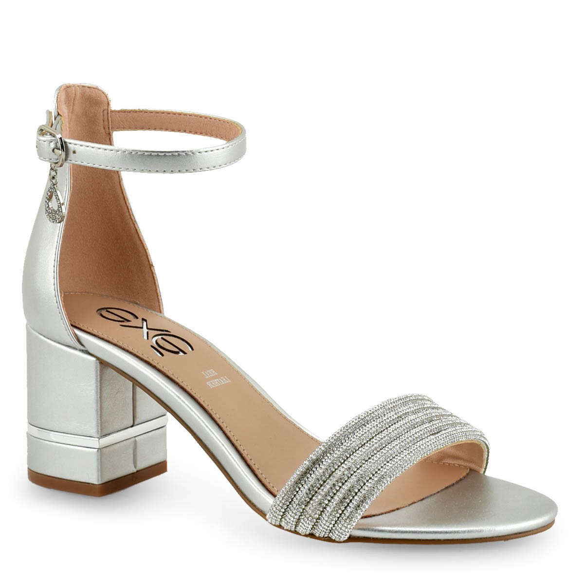 EXE Shoes Πέδιλα Γυναικεία 296-PENNY 700-296 Ασημί Στρας Q47002964E94