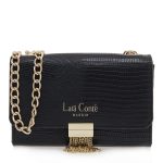 LARA CONTE MADRID Γυναικεία Τσάντα Φάκελος Ωμού-Clutches 700-132 Μαύρο Λεζάρ Q67001329009