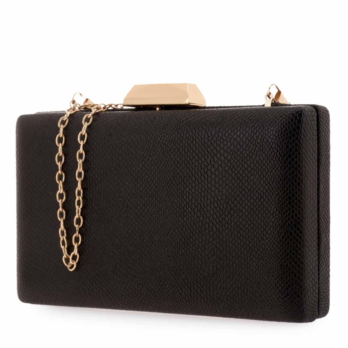 Exe Bags Γυναικεία Τσάντα Φάκελος Clutches 700-202 64282 Μαύρο Φίδι Q67002829006 φωτογραφία