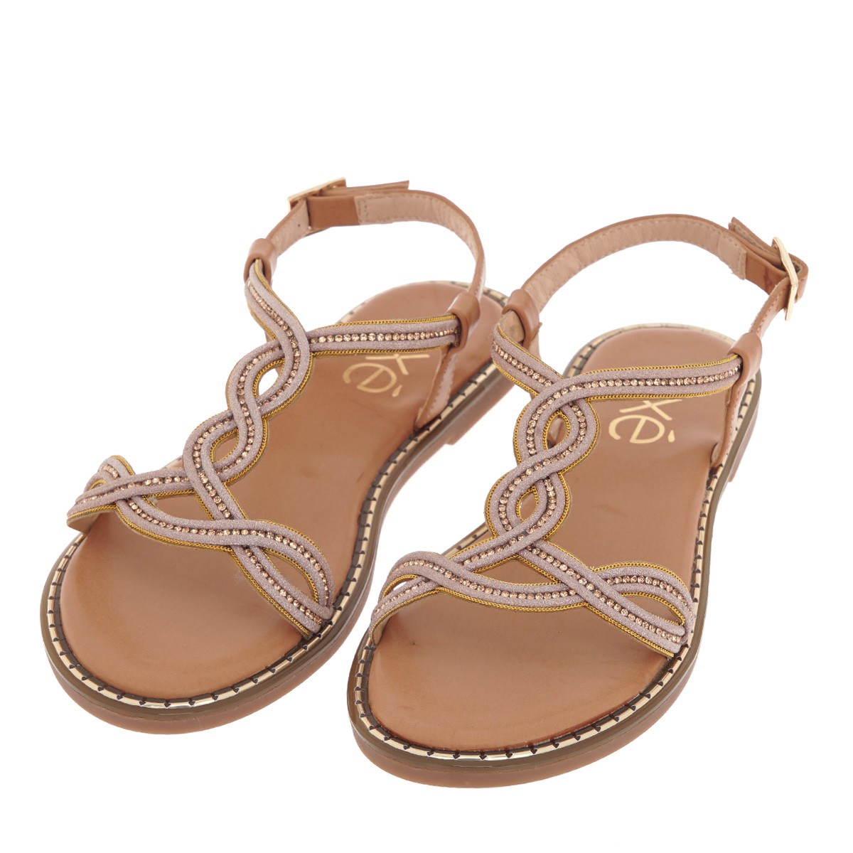 EXE Shoes Γυναικεία Πέδιλα ALLISON-300 700-308 Ρόζ Χρυσό Στράς Q4700308137M φωτογραφία