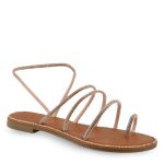 EXE Shoes Γυναικεία Πέδιλα 68D-434 Ταμπά Ρόζ Χρυσό Στράς Q468D434143B