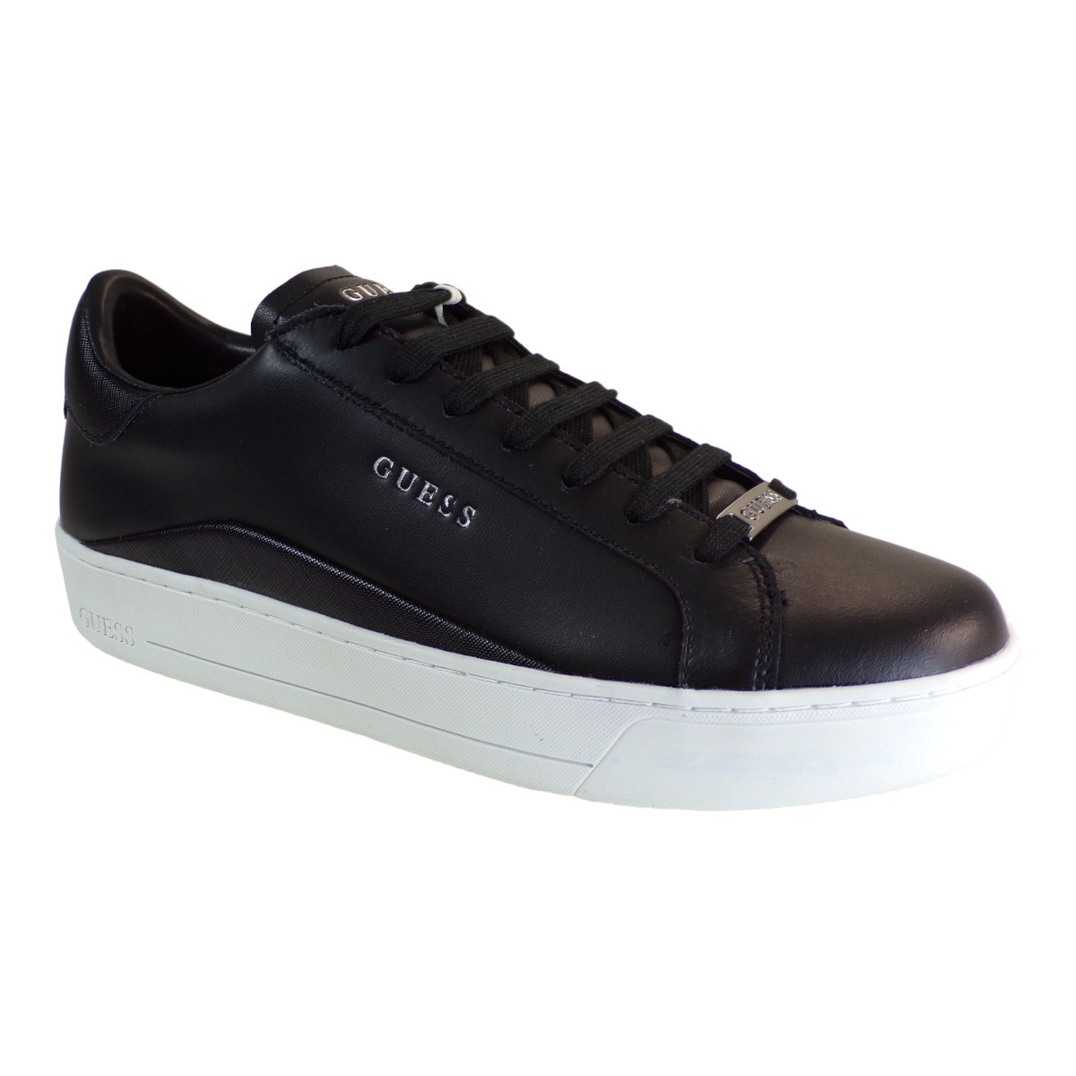 GUESS Sneakers Udine Ανδρικά Παπούτσια FM7UDILEL12-BLACK Μαύρο Μαύρο