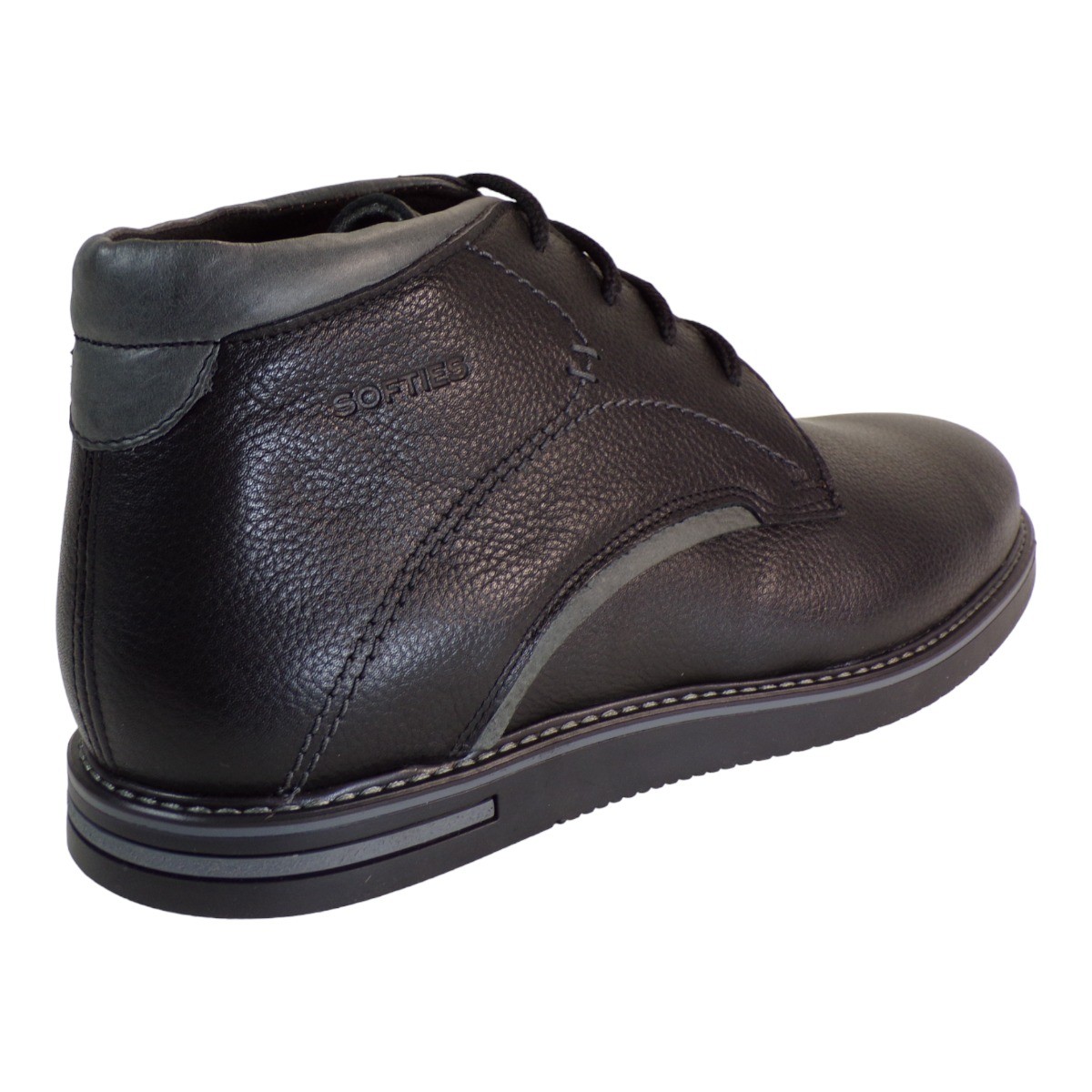 Softies Ανδρικά Μποτάκια Αστραγάλου 6973 Μαύρο Δέρμα φωτογραφία