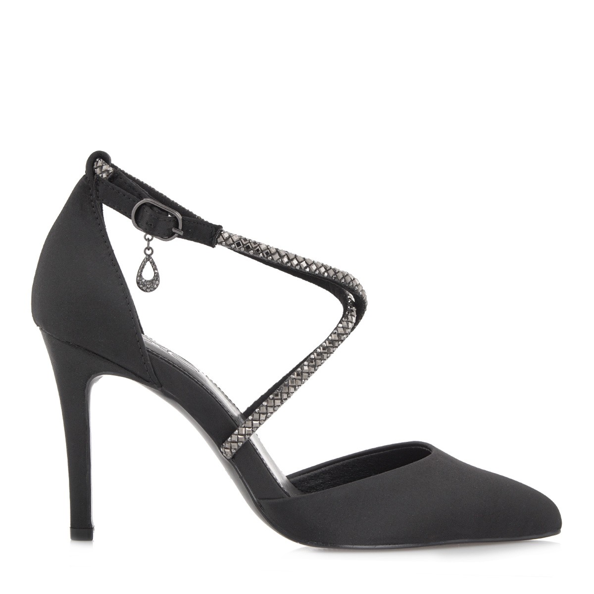 Exe Shoes Γυναικείες Γόβες 700-403 Μαύρο Σατέν Στράς R17004035H75 φωτογραφία
