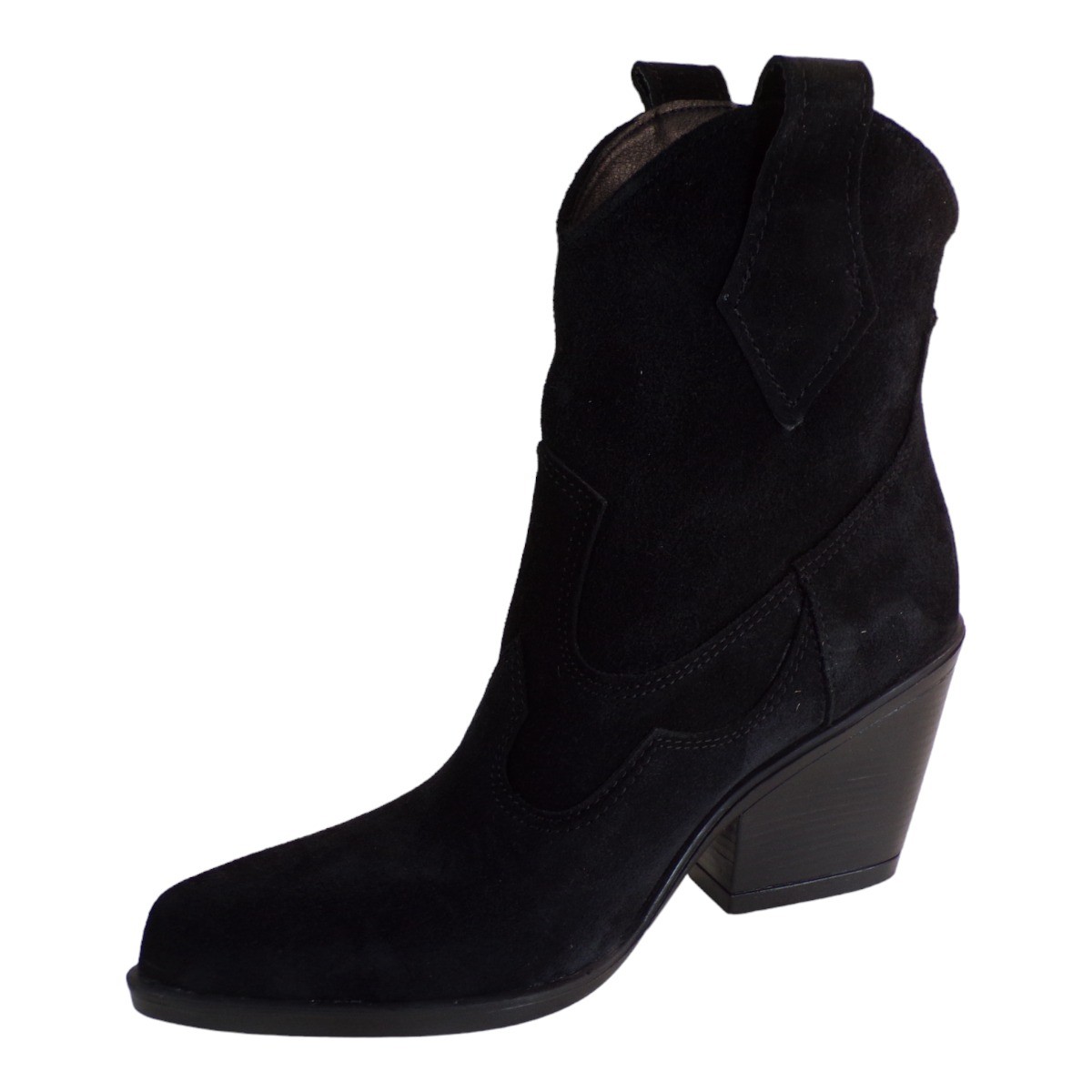 Dominique Shoes Γυναικεία Παπούτσια Μποτάκια COW BOY 80362 Mαύρο Καστόρι φωτογραφία