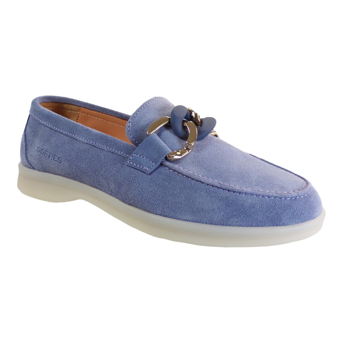 Softies Shoes Γυναικεία Παπούτσια Μοκασίνια 7411 Μπλέ Δέρμα