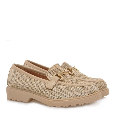 Exe Γυναικεία Παπούτσια LOAFERS Μοκασίνια 700-537 Μπέζ Ψάθα S17005372284