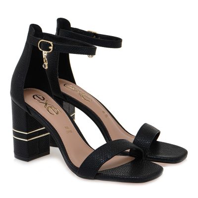 EXE Shoes Πέδιλα Γυναικεία 533-DIANA 700-533 Μαύρο Φίδι S47005335006