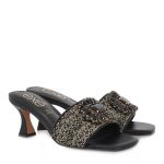 EXE Shoes Γυναικείες Παντόφλες lUCIA-582 700-582 Μαύρο Χρυσό Μπουκλέ S470058243C7