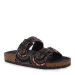 EXE Shoes Γυναικεία Παντόφλας 77B-053 Μαύρο Πολύχρωμο Μαύρο S477B05310D6
