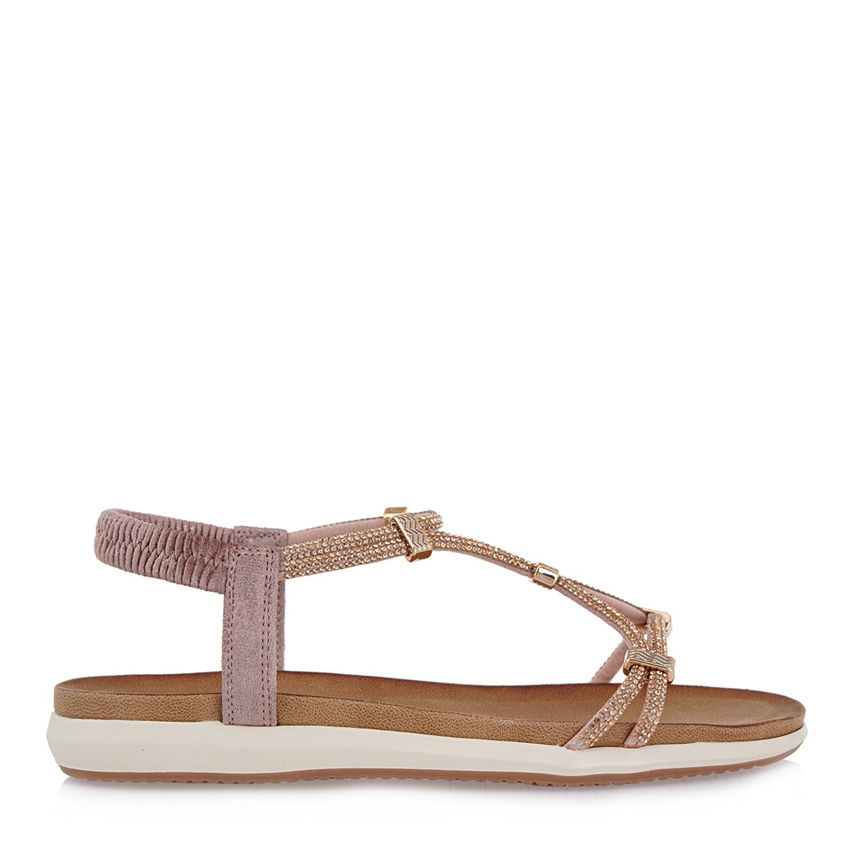 EXE Shoes Γυναικεία Πέδιλα 89Q-632 Ροζ Χρυσό Στρας S489Q6321E95 φωτογραφία