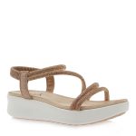 EXE Shoes Γυναικεία Πέδιλα 89Q-720 Nude Μεταλλικό Στρας S489Q720206E