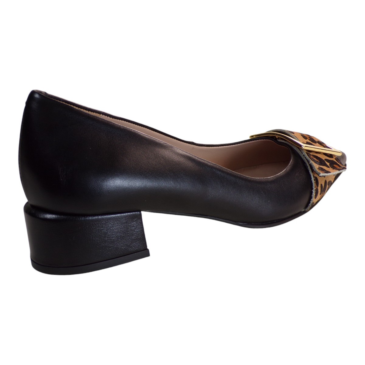 Fardoulis Shoes Γυναικεία Παπούτσια LOAFERS 308-13 Μαύρο Δέρμα Τιγρέ φωτογραφία