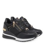 Renato Garini Γυναικεία Παπούτσια Sneakers 19R-050 ΜΑΥΡΟ GLITTER ΠΛΑΤΙΝΑ ΣΠΑΣΤΟ T119R05035F2