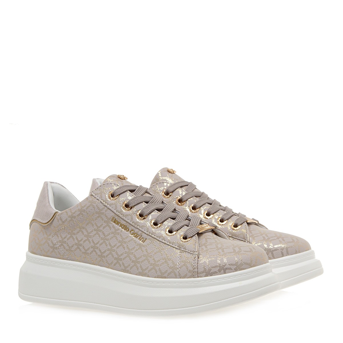  Renato Garini Γυναικεία Παπούτσια Sneakers 168-19R OFF WHITE ΠΛΑΤΙΝΑ ΣΤΑΜΠΑ T119R16820A8 2025