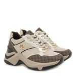 Renato Garini Γυναικεία Παπούτσια Sneakers 19R-186 Μπέζ Glitter Καφέ Στάμπα T119R18645F4