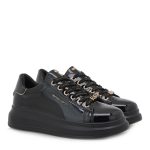 Renato Garini Γυναικεία Παπούτσια Sneakers 258-19R Μαύρο Βερνί Πλατίνα T119R25827E1
