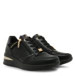 Renato Garini Γυναικεία Παπούτσια Sneakers 852-19R Μαύρο Σταμπά Μαύρο Βερνί T119R852252V