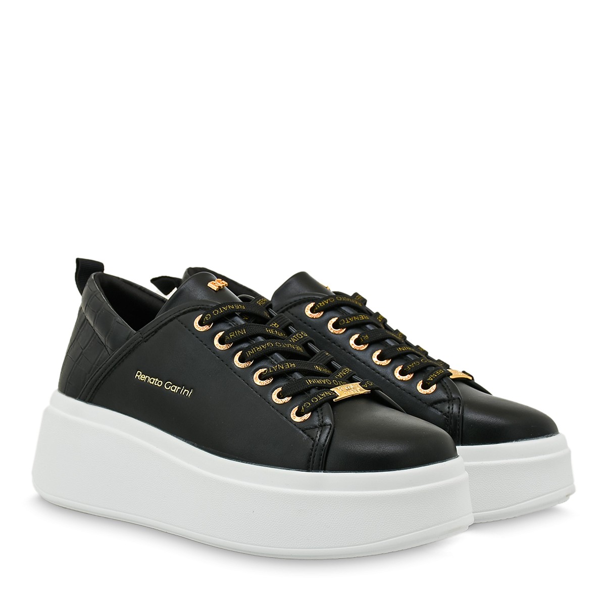  Renato Garini Γυναικεία Παπούτσια Sneakers 857-19R Μαύρο Κροκό T119R857312J 2025
