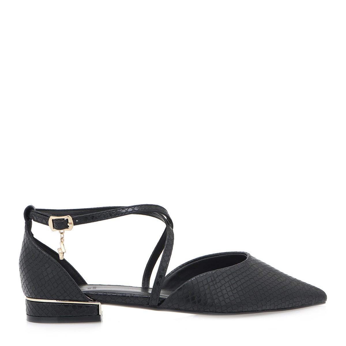 Exe Shoes Γυναικείες Γόβες -Μπαλαρίνες 700-082 Μαύρο Φίδι Ματ T17000821K87 φωτογραφία