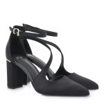 Exe Shoes Γυναικείες Γόβες 700-568 Μαύρο Σατέν T17005684049