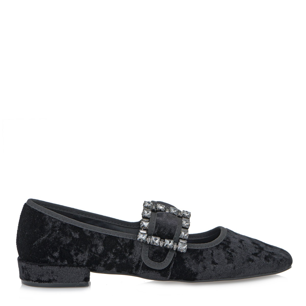 Exe Shoes Γυναικείες Γόβες -Μπαλαρίνες 85L-013 Μαύρο Βελούδο T185L0131016 φωτογραφία