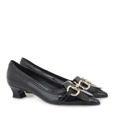 Exe Shoes Γυναικείες Γόβες 700-920 Μαύρο Βερνί Σπαστό T17009202028