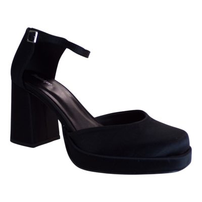 Dominique Shoes Γυναικεία Παπούτσια Γόβες 77183 Μαύρο Σατέν