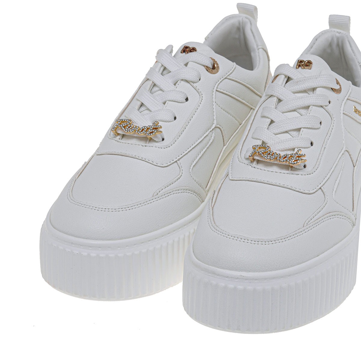 Renato Garini Γυναικεία Παπούτσια Sneakers 530-19R Λευκό Πλατίνα Στάμπα U119R530308E φωτογραφία