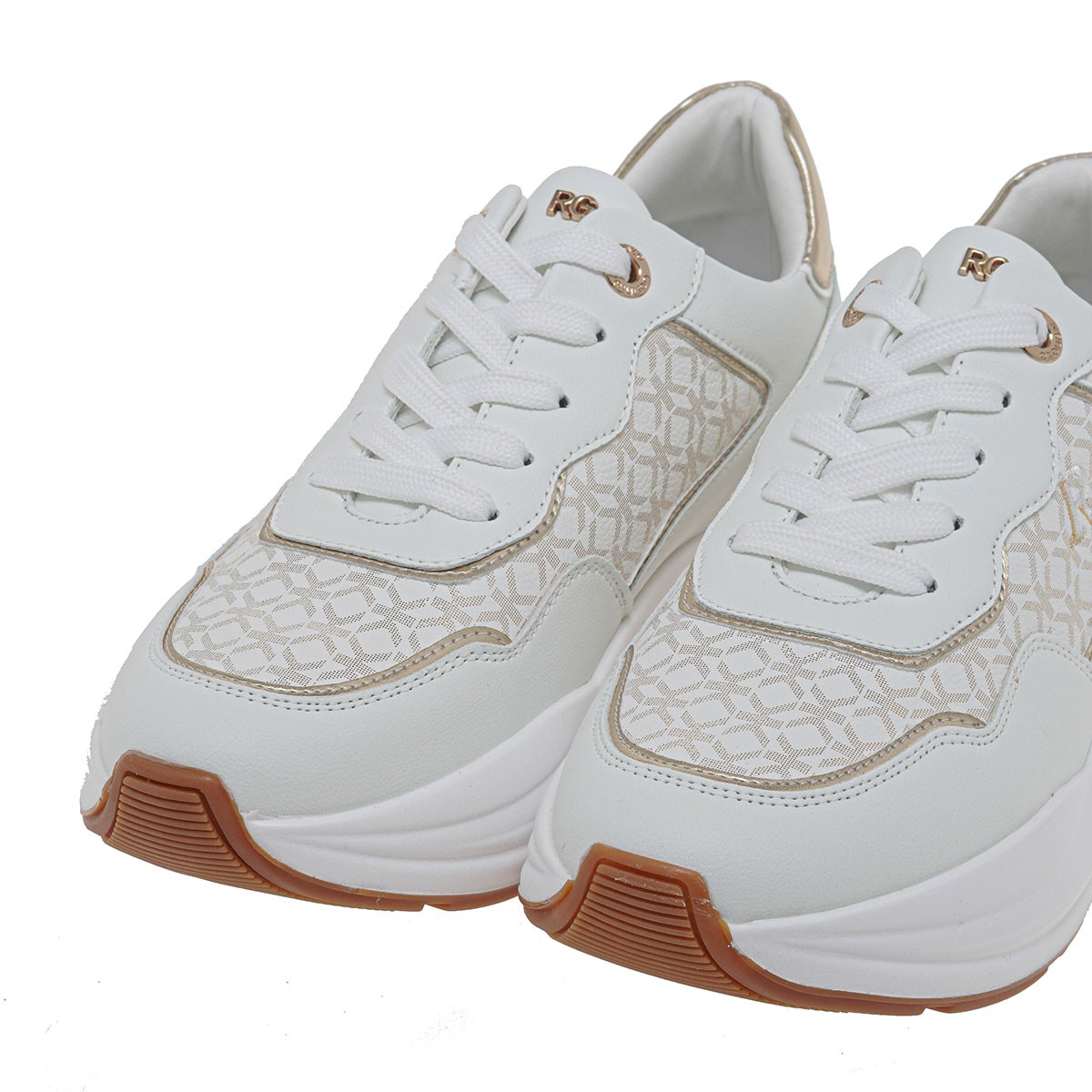 Renato Garini Γυναικεία Παπούτσια Sneakers 551-19R Λευκό Πλατίνα Στάμπα U119R55122C1 φωτογραφία