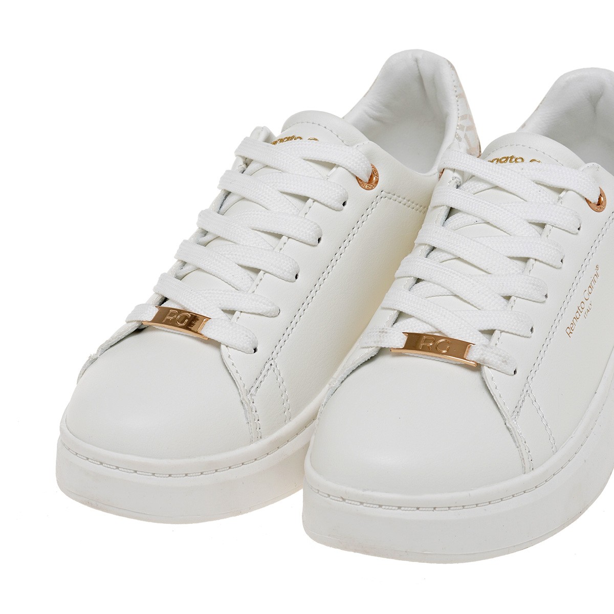 Renato Garini Γυναικεία Παπούτσια Sneakers 57Q-612 Λευκό Πλατίνα Στάμπα U157Q61222C1 φωτογραφία