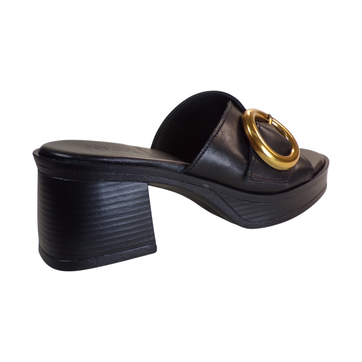 Commanchero Γυναικείες Παντόφλες 51158-721 Μαύρο Δέρμα φωτογραφία