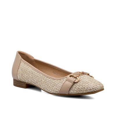 Exe Shoes Γυναικείες Γόβες -Μπαλαρίνες 39W-678 Nude Μπέζ Ψάθα U139W67815G0