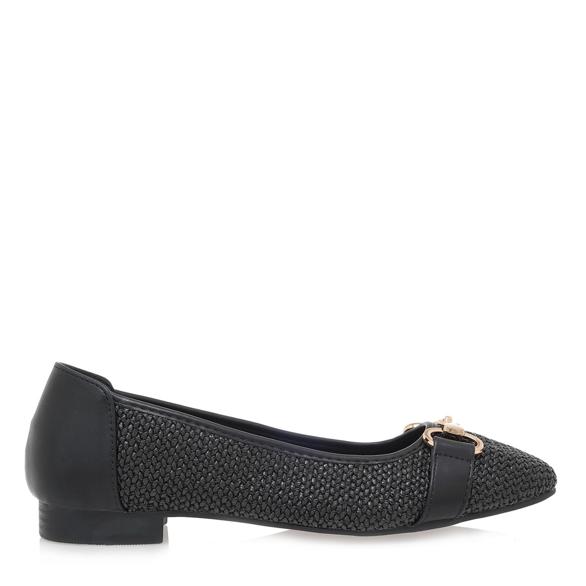 Exe Shoes Γυναικείες Γόβες -Μπαλαρίνες 39W-678 Μαύρο Ψάθα U139W678166G φωτογραφία