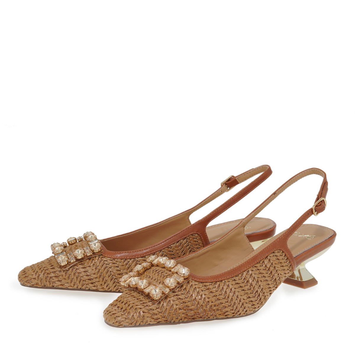 Exe Shoes Γυναικείες Γόβες Πέδιλα 700-255 Καμηλό Ψάθα Ταμπά U470025529I2 φωτογραφία