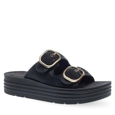 Parex Γυναικείες Παντόφλες Ανατομικές Flatform Comfort 12731008.B Μαύρο