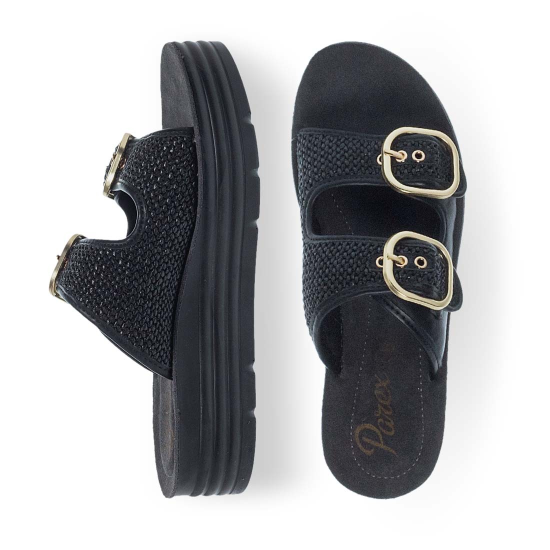 Parex Γυναικείες Παντόφλες Ανατομικές Flatform Comfort 12731008.B Μαύρο φωτογραφία