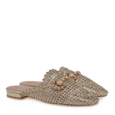 EXE Shoes Γυναικείες Παντόφλες Mules 39W-081 Πλατίνα U439W0811L46