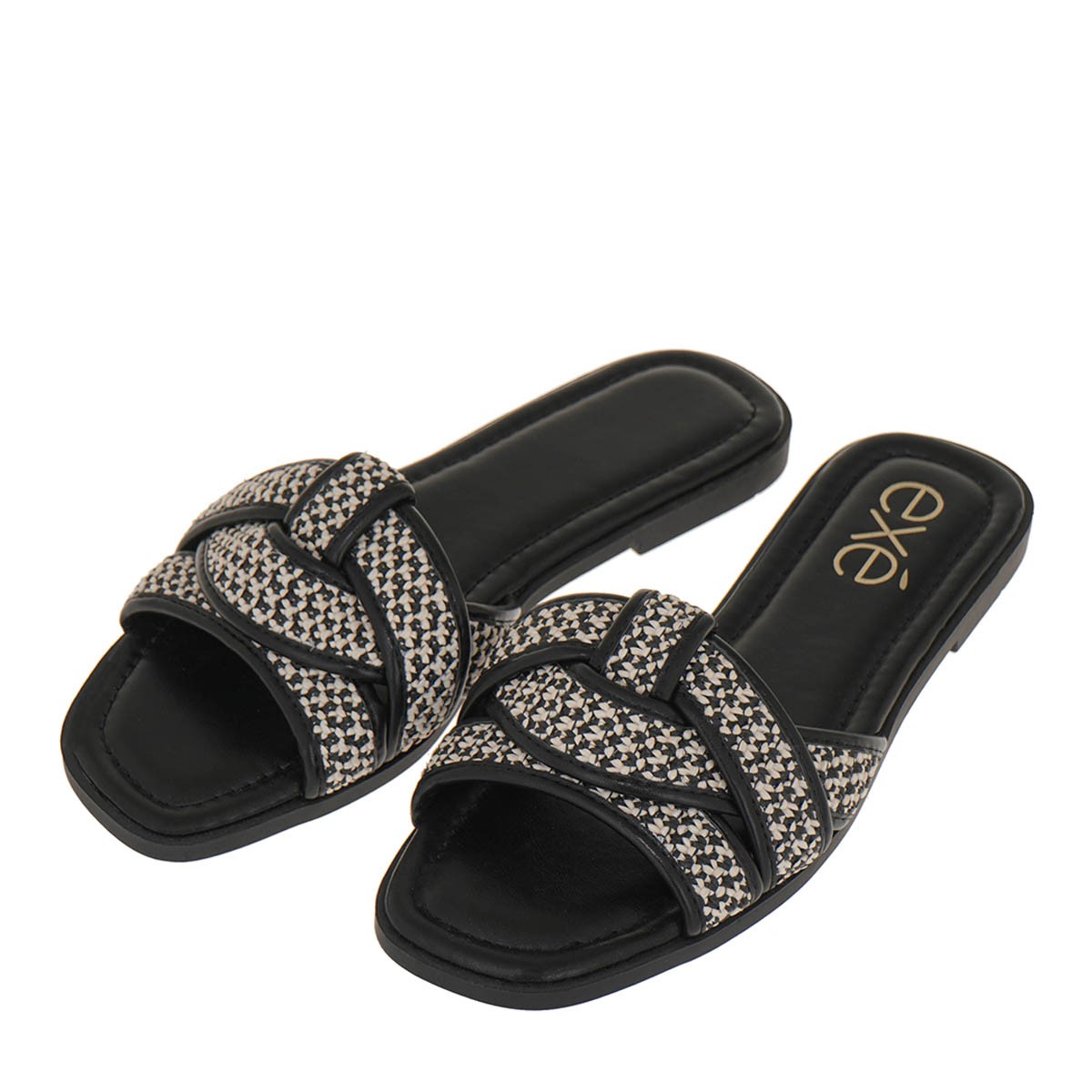 EXE Shoes Γυναικείες Παντόφλες 700-159 Μαύρο Καμηλό Ζεμπρά U4700159198S φωτογραφία