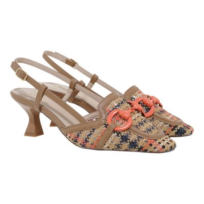 EXE Shoes Γυναικεία Παπούτσια SLINGBACK Mules 700-500 ΠΟΥΡΟ ΚΟΡΑΛΙ ΠΛΕΚΤΟ U470050038K0