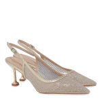 EXE Shoes Γυναικεία Παπούτσια SLINGBACK Mules 700-511 Πλατίνα Στράς U47005114Z36
