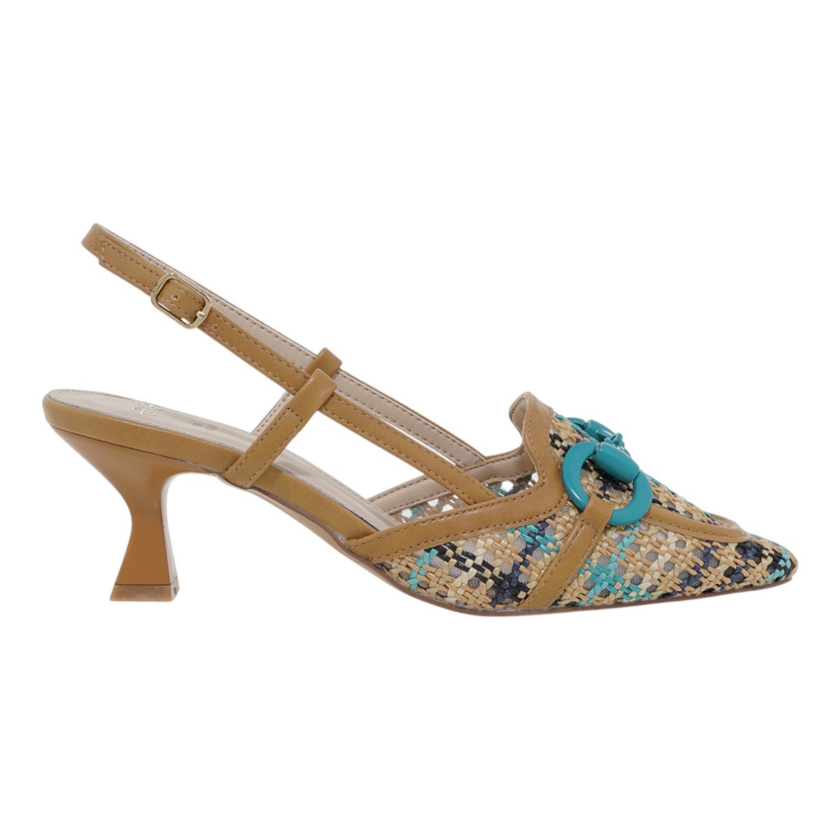 EXE Shoes Γυναικεία Παπούτσια SLINGBACK Mules 700-500 ΚΑΜΗΛΟ AQUA ΠΛΕΚΤΟ U470050038K1 φωτογραφία
