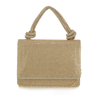 Exe Bags Γυναικεία Τσάντα Φάκελος Clutches Χειρός 700-310 Πλατίνα Στρας U67003019Z36