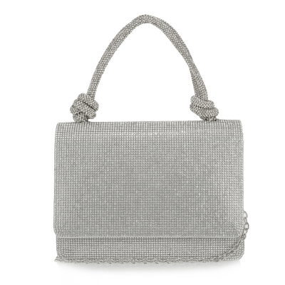 Exe Bags Γυναικεία Τσάντα Φάκελος Clutches Χειρός 700-310 Ασημί Στρας U67003019E94