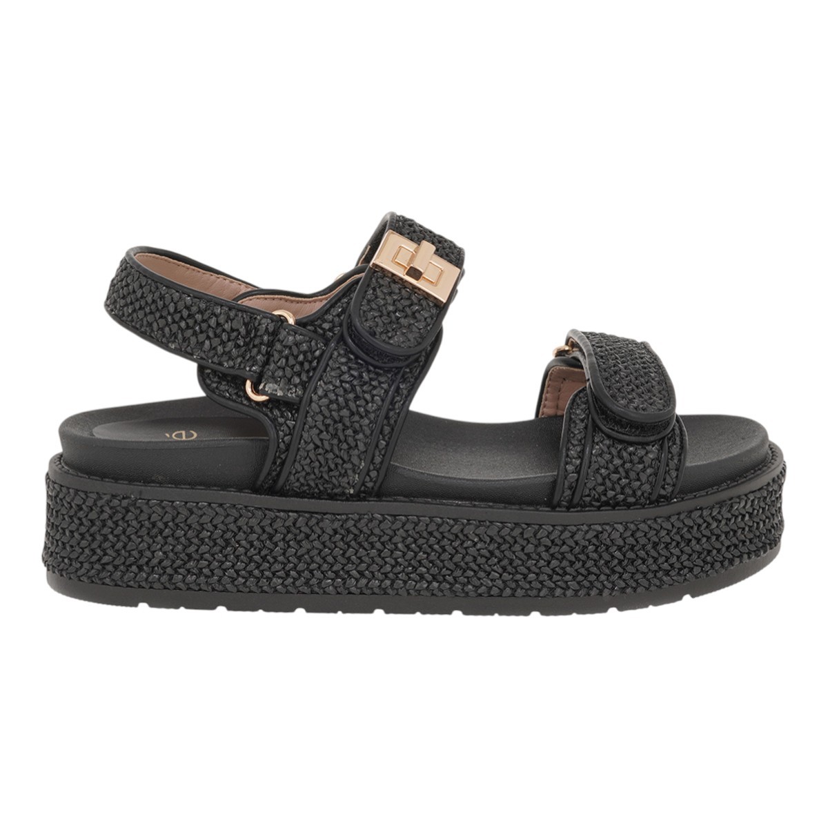 EXE BY TSAKIRIS MALLAS Γυναικεία FLATFORMS Πλατφόρμες 20A-252 Μαύρο Ψάθα U420A252366G φωτογραφία